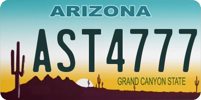 AZ license plate AST4777