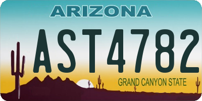 AZ license plate AST4782