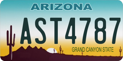 AZ license plate AST4787