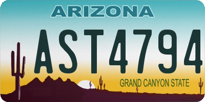 AZ license plate AST4794