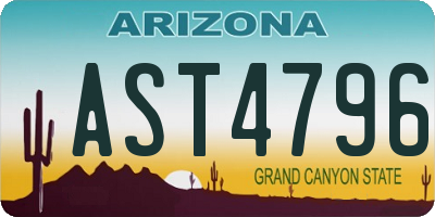 AZ license plate AST4796