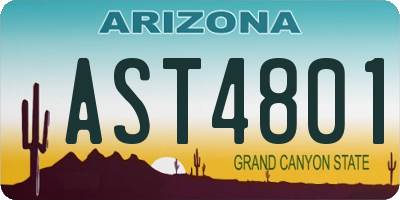 AZ license plate AST4801