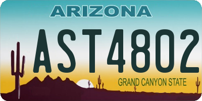 AZ license plate AST4802