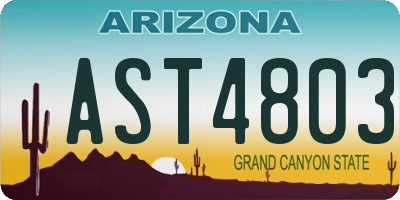 AZ license plate AST4803