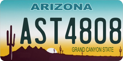 AZ license plate AST4808