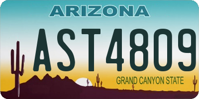 AZ license plate AST4809