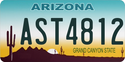AZ license plate AST4812