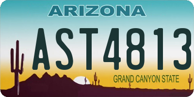 AZ license plate AST4813