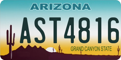 AZ license plate AST4816