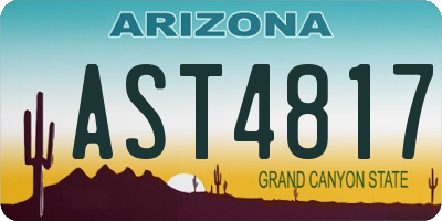 AZ license plate AST4817