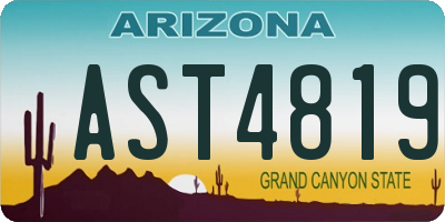 AZ license plate AST4819