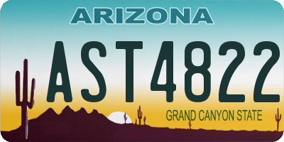 AZ license plate AST4822
