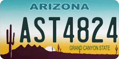 AZ license plate AST4824