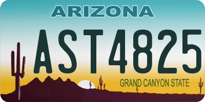 AZ license plate AST4825