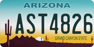 AZ license plate AST4826