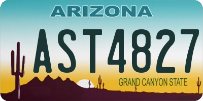 AZ license plate AST4827