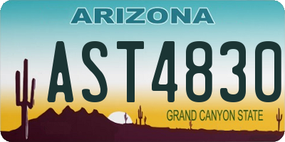 AZ license plate AST4830