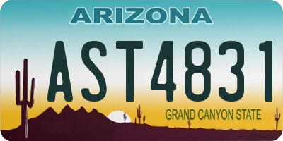 AZ license plate AST4831