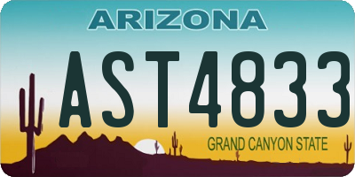 AZ license plate AST4833