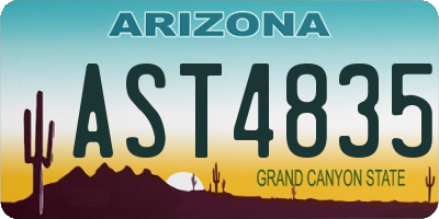 AZ license plate AST4835