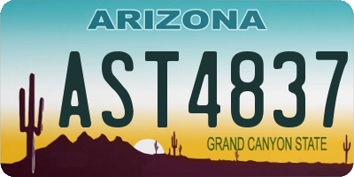 AZ license plate AST4837