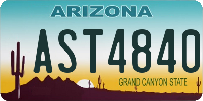 AZ license plate AST4840