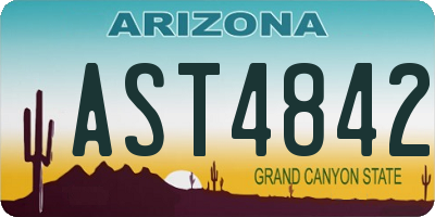 AZ license plate AST4842