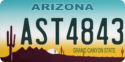 AZ license plate AST4843