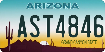 AZ license plate AST4846