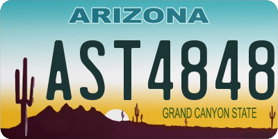 AZ license plate AST4848
