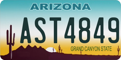 AZ license plate AST4849