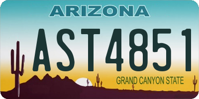 AZ license plate AST4851