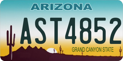AZ license plate AST4852