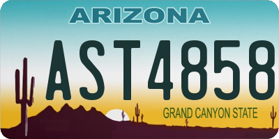 AZ license plate AST4858