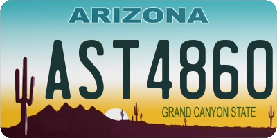 AZ license plate AST4860