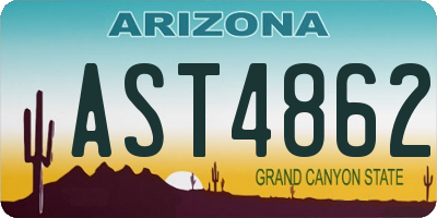 AZ license plate AST4862