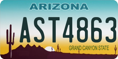 AZ license plate AST4863