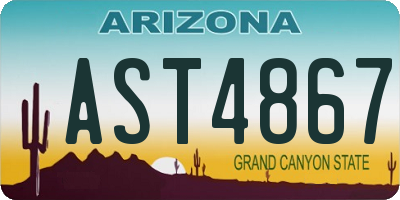 AZ license plate AST4867