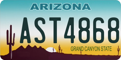 AZ license plate AST4868