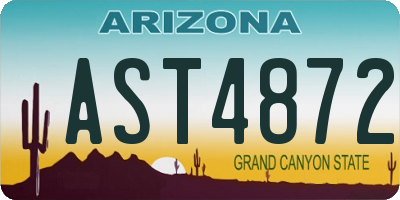 AZ license plate AST4872