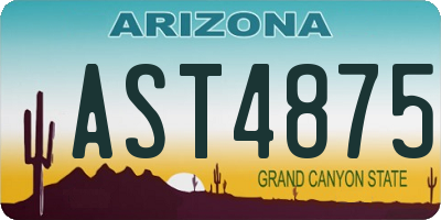 AZ license plate AST4875