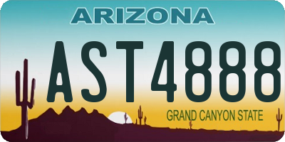 AZ license plate AST4888