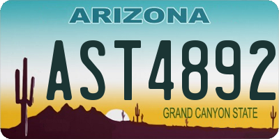 AZ license plate AST4892