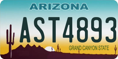 AZ license plate AST4893