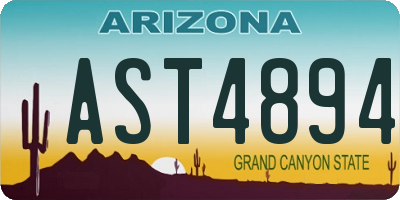 AZ license plate AST4894