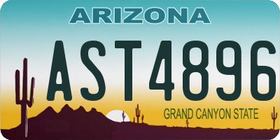AZ license plate AST4896