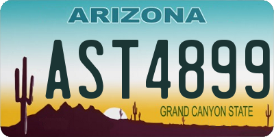 AZ license plate AST4899