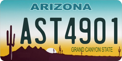 AZ license plate AST4901