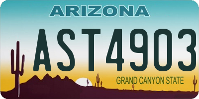 AZ license plate AST4903