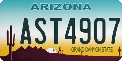 AZ license plate AST4907